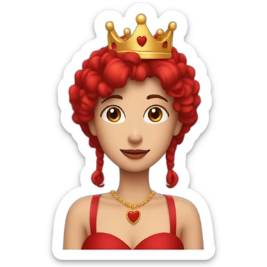 Corazon rojo con una corona sticker