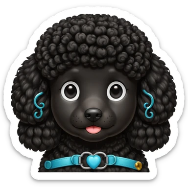 Black Poodle sitting sticker