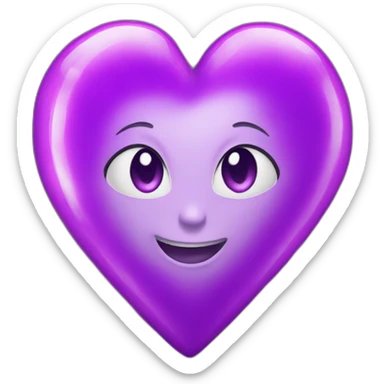 Violet heart fire sticker
