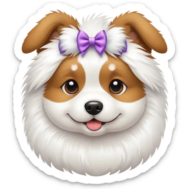 Dog with bows  sticker