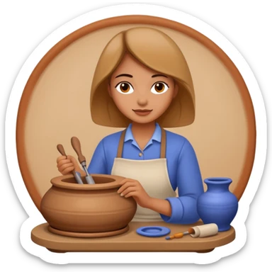 Pottery Wheel Artist woman  sticker