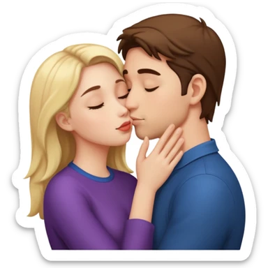 public display of affection, couple kissing sticker