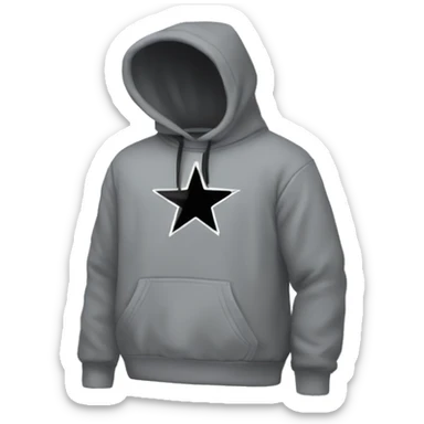 Gray Nike hoodie with a black star  sticker