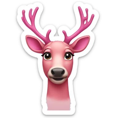 pink reindeer  sticker