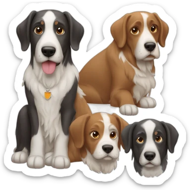 2 bernardhiner and 2 swiss dogs sticker