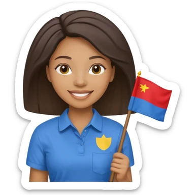 blue  Flag holder black woman sticker