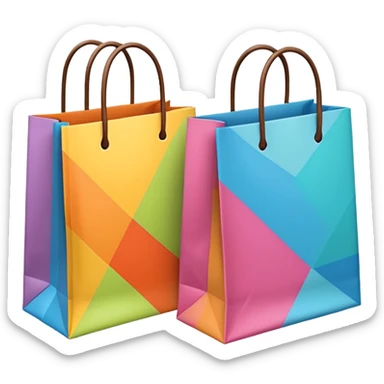 2 aesthetic shopping bag with pattern sticker