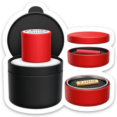 A swedish snus/lip pillow in the box black little box and write on them mini pablo (red) sticker