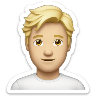 Homme cheveux blond avec un coupé anglaise , il a les yeux bleu sticker