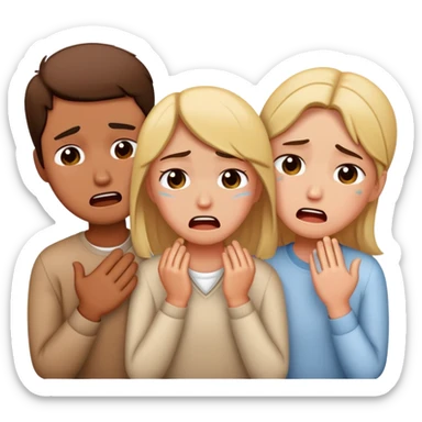 three friends crying  sticker