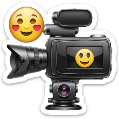 Video camera with elements 1-2 of others emoji sticker