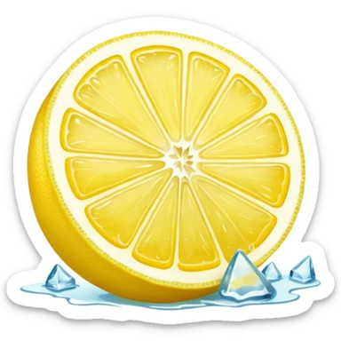 Lemon with ice sticker