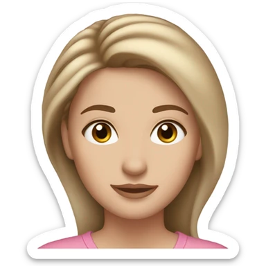 woman with light brown hair, with brown eyes, with lashes extensions, white skin, with blush  sticker