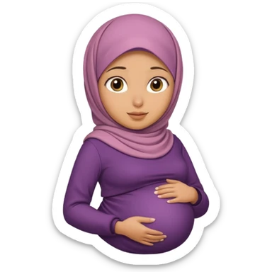 Lebanese girl, hijab, tan, pregnant belly. sticker