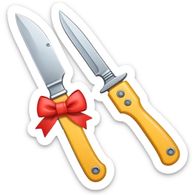 knife with little bows around it sticker