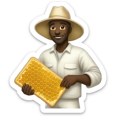 Tall black man beekeeper with honeycomb full body sticker