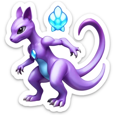  Cool Edgy Shiny Legendary Mewtwo-Digimon-Palkia-hybrid full body sticker