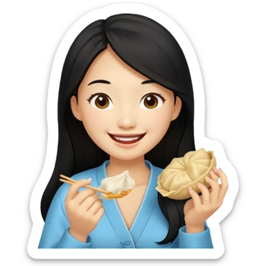 dumpling ginger woman long hair sticker