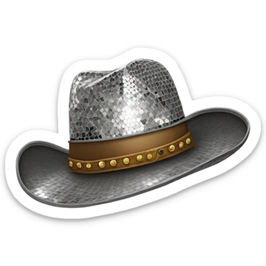 Disco ball wearing cowboy hat sticker