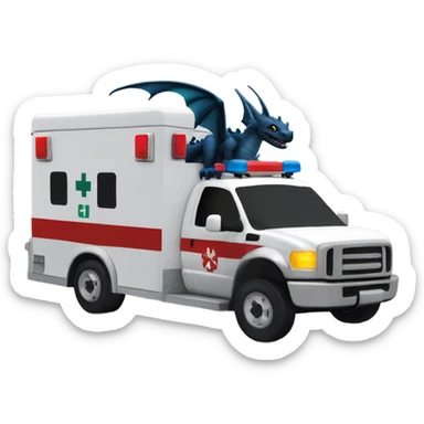 Night fury dragon driving an ambulance inside ambulance as an Emt sticker