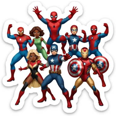 Marvel characters sticker