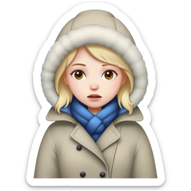 girl freezing cold  sticker