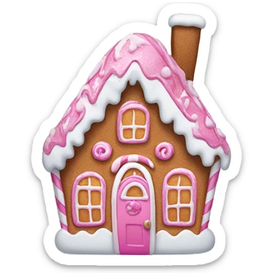 A pink gingerbread house sticker
