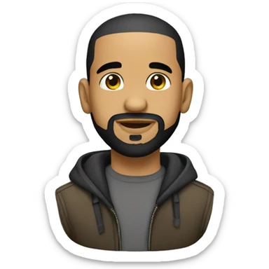 drake avec natte qui souris sticker