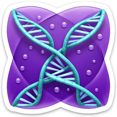 I want a DNA helix in the foreground. Background to be a rippled purple sheet. sticker