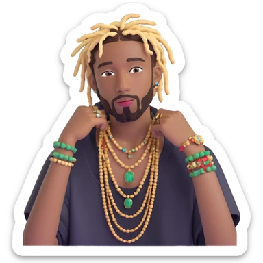 Brent Faiyaz with short dreads and jewelry sticker