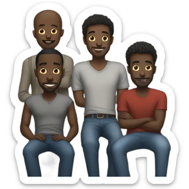 five black guys stand behind a sofa sticker