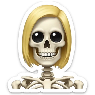 Skeleton with blonde hsir sticker