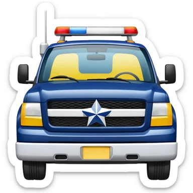 Police Pickup Truck with Body Color Is Navy, White And Lemon Yellow With number Is 02 With sticker