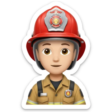 Firefighter wearing helmets sticker