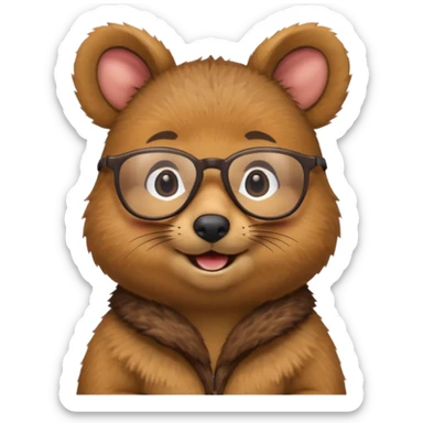 work with desktop quokka wearing glasses sticker