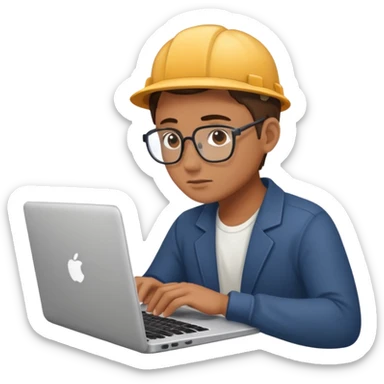 person working working on a laptop sticker