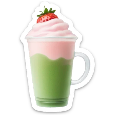 iced strawberry matcha latte sticker