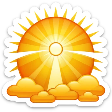 Golden sunrise with rays of light, no people sticker