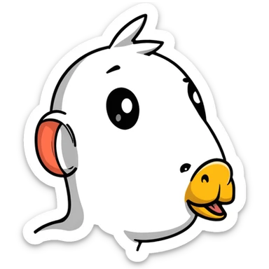 exaggerated large nose in profile sticker
