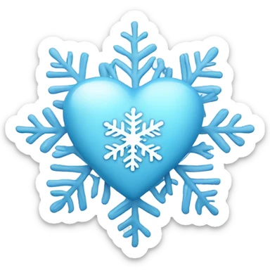 Light blue heart with snowflake sticker