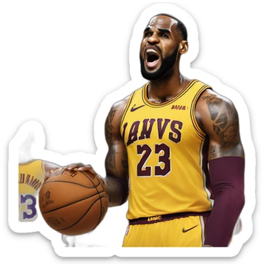 Victor Wembenyama posterizing Lebron James sticker