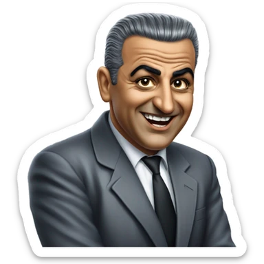 Gamal Abdel Nasser photorealistic speaking in microphone sticker