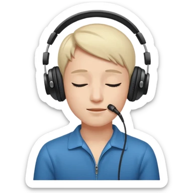 character with headphones, eyes closed, enjoying music sticker