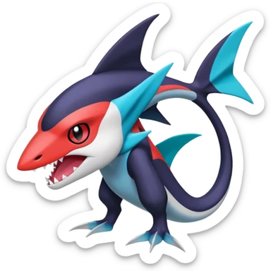 Meloetta-Guilmon-Sharpedo-Darkrai-Pokémon-Fakémon-fusion-hybrid-creature sticker