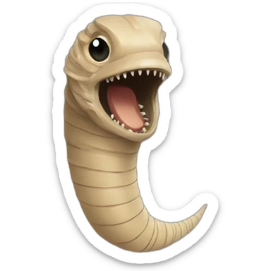 sandworm from dune no eyes circular mouth sticker