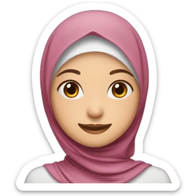 girl in hijab smile with hearths sticker