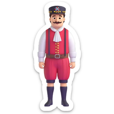 German in traditional Bavarian clothing shrugging sticker
