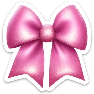 pink sparkling bow sticker