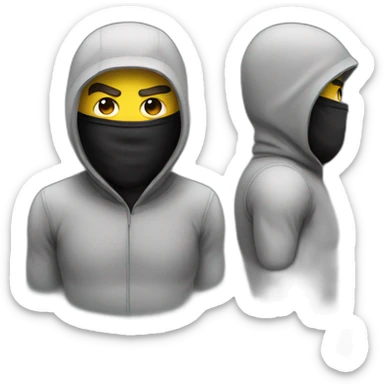 angry guy wearing balaclava  sticker
