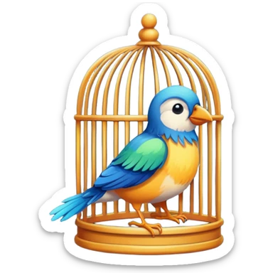 bird in cage sticker